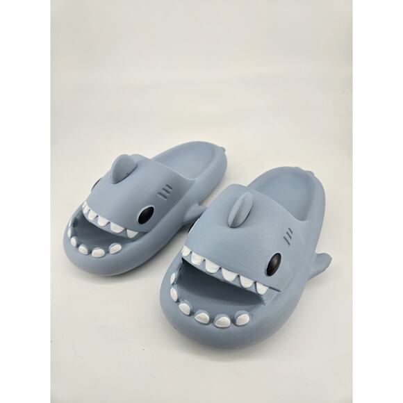 Shark Slides Sandals Non-Slip Open Toe EVA Slippers Cloud Blue Sz 38-39 US 8 - Picture 2 of 8